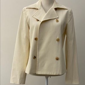Theory cream pea coat style jacket